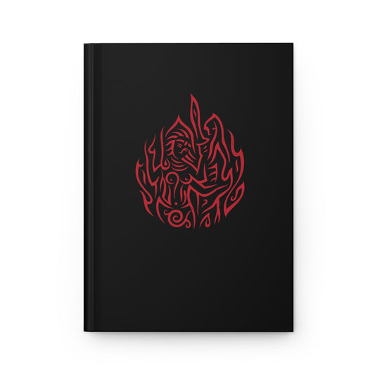 Hardcover Journal Matte : Drop o' Fire - Black w/ Red