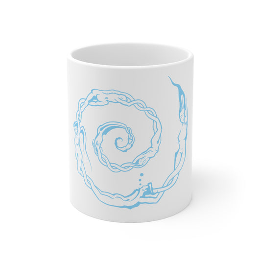 Ceramic Mug 11oz : Swirlpeople - White w/ Light Blue