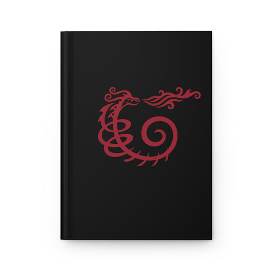 Hardcover Journal Matte : Dragon - Black w/ Red