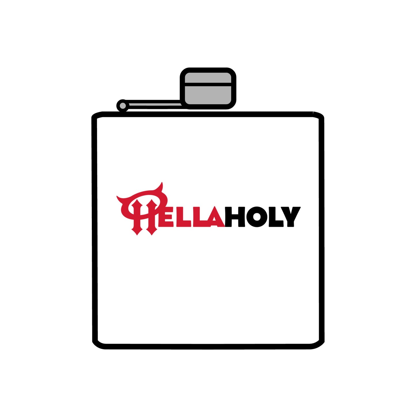 Stainless Steel Flask, 6oz : HellaHoly™ Logo (HH02)