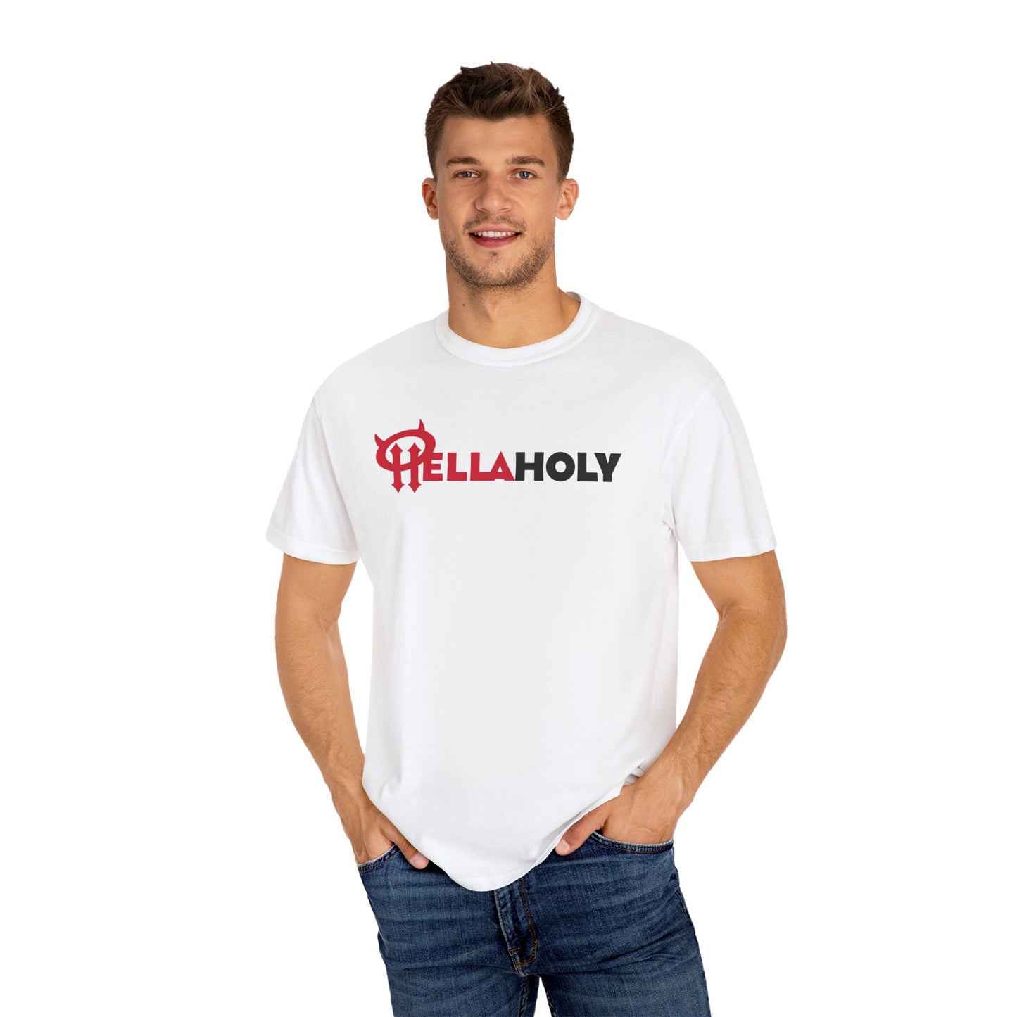 Unisex Garment-Dyed T-shirt : HellaHoly™ Logo 02