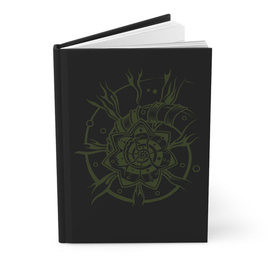 Hardcover Journal Matte : Starflower - Black w/ Olive