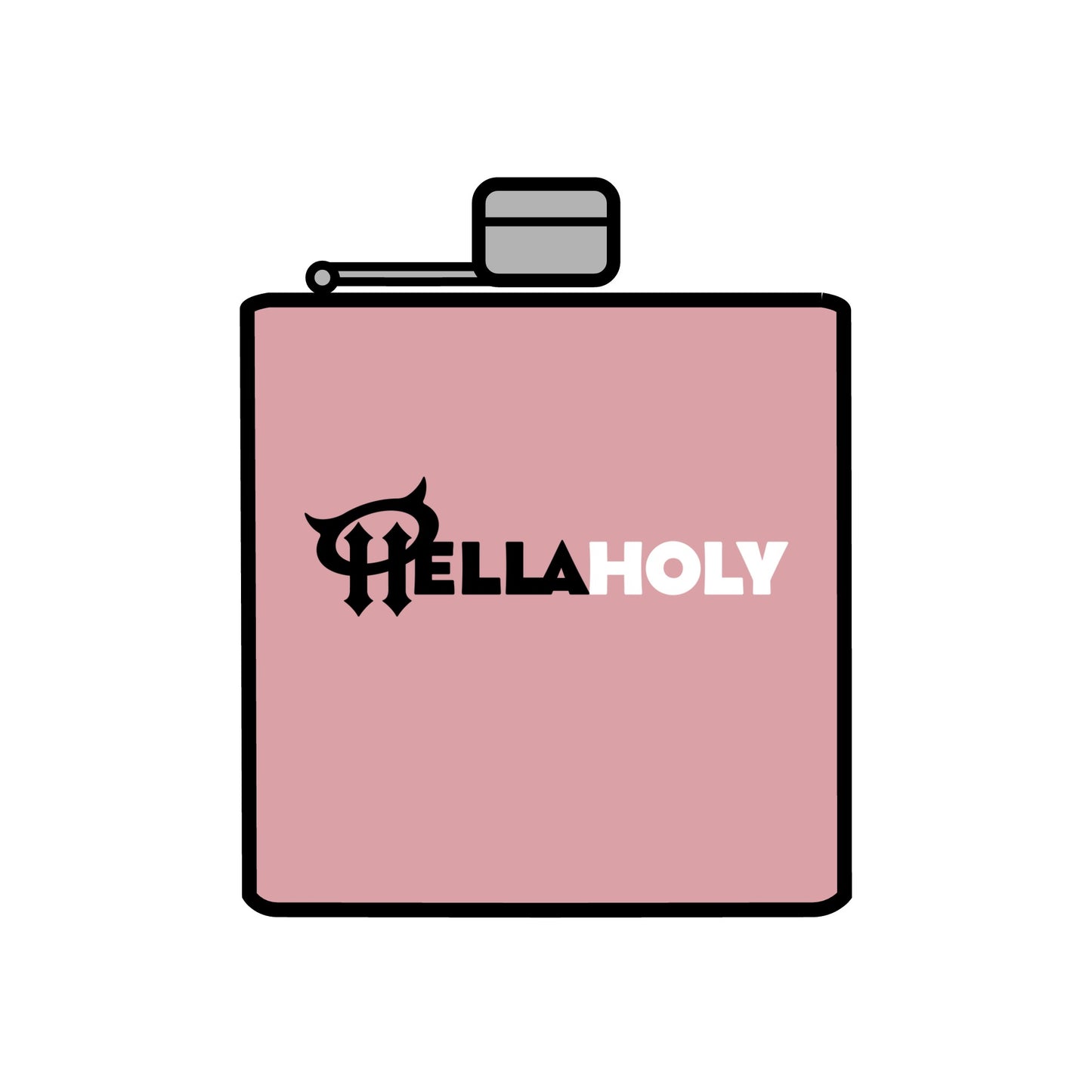 Stainless Steel Flask, 6oz : HellaHoly™ Logo (HH02)