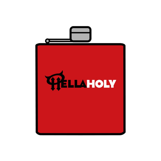 Stainless Steel Flask, 6oz : HellaHoly™ Logo (HH02)