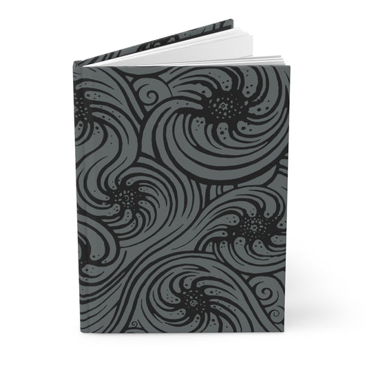 Hardcover Journal Matte : Cosmic Flow - Gray w/ Black