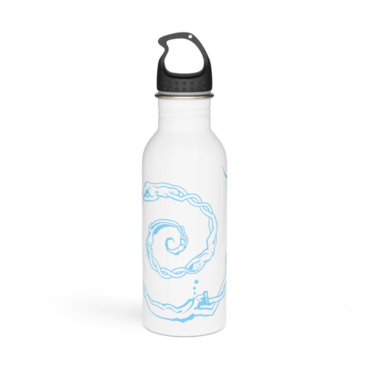 Stainless Steel Water Bottle : Swirlpeople - White w/ Light blue print