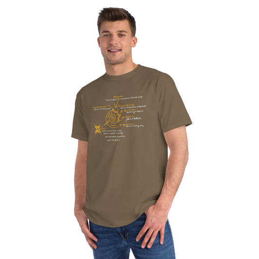 Organic Classic T-Shirt : Growth - Gold & White print