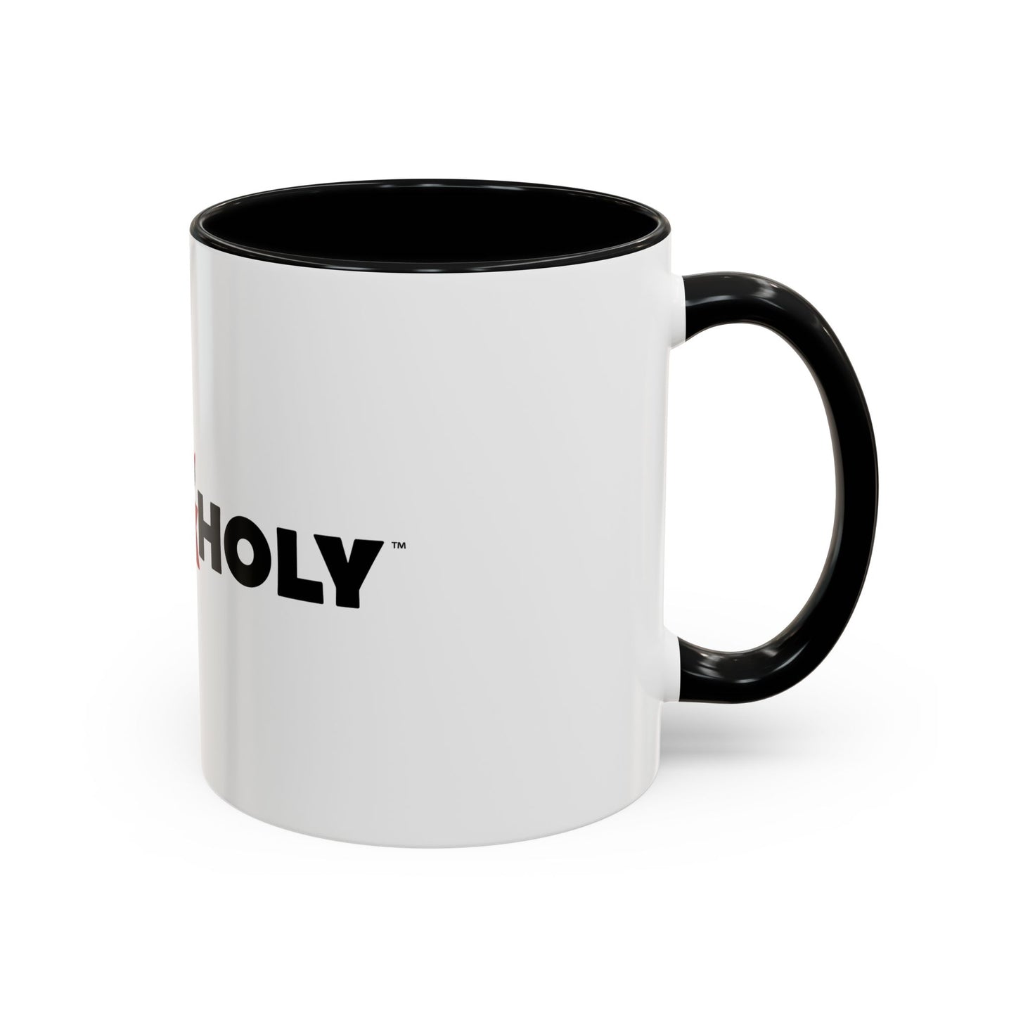 Accent Coffee Mug: HellaHoly™ Logo 01 - Black & Red print