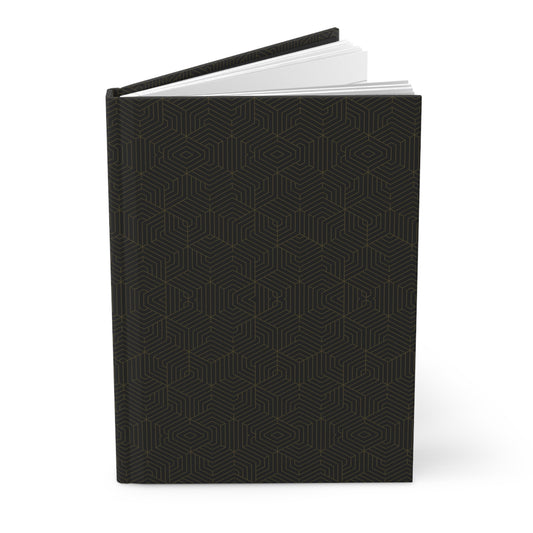Hardcover Journal Matte : Hexacube - Black w/ Gold