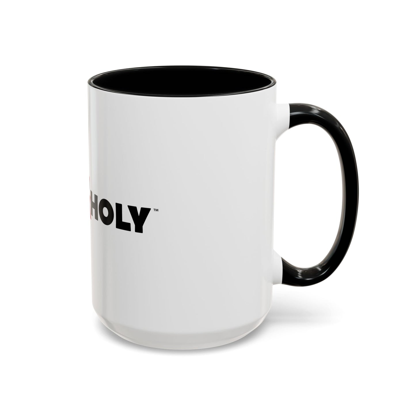 Accent Coffee Mug: HellaHoly™ Logo 01 - Black & Red print