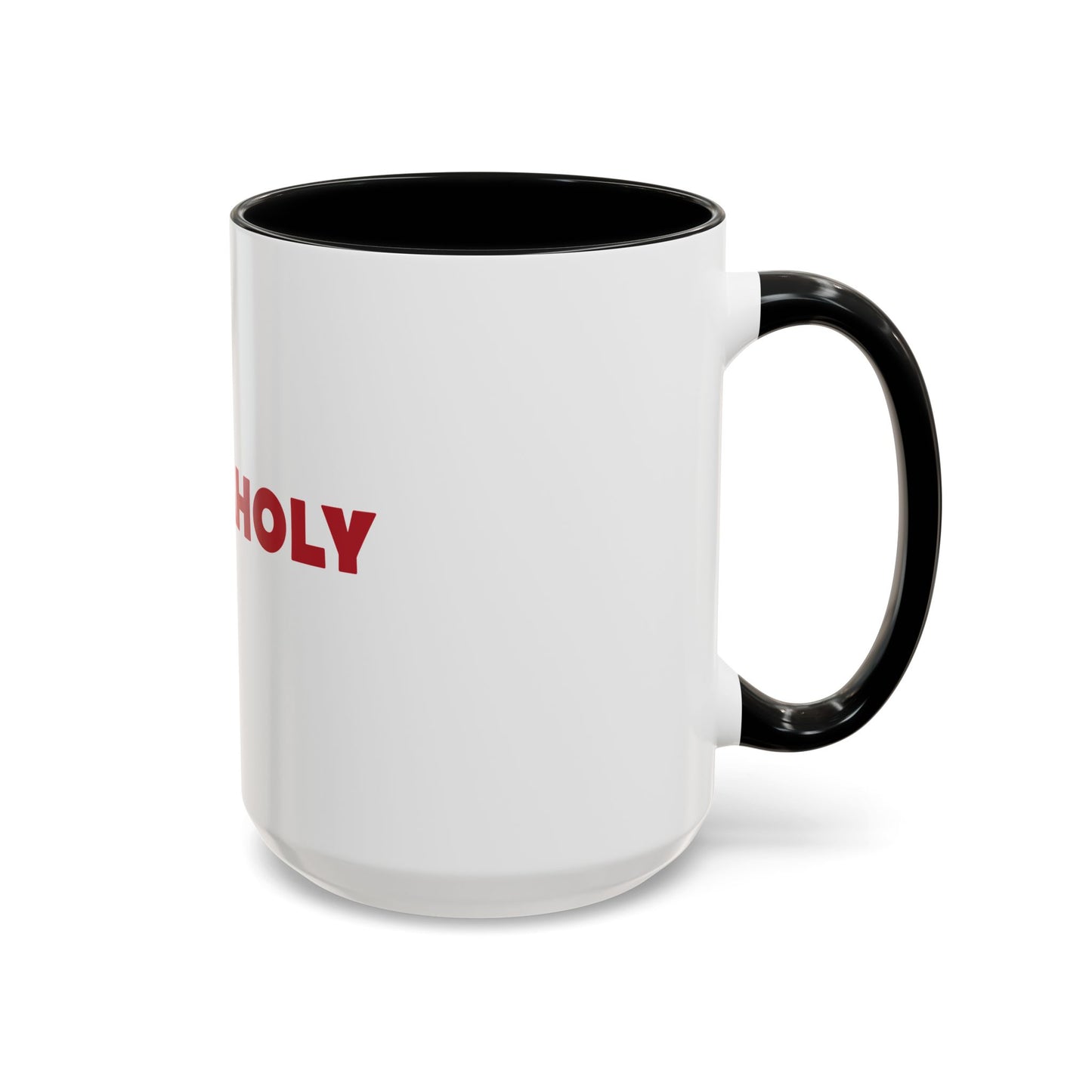 Accent Coffee Mug: HellaHoly™ Logo 02 - Red & Black print