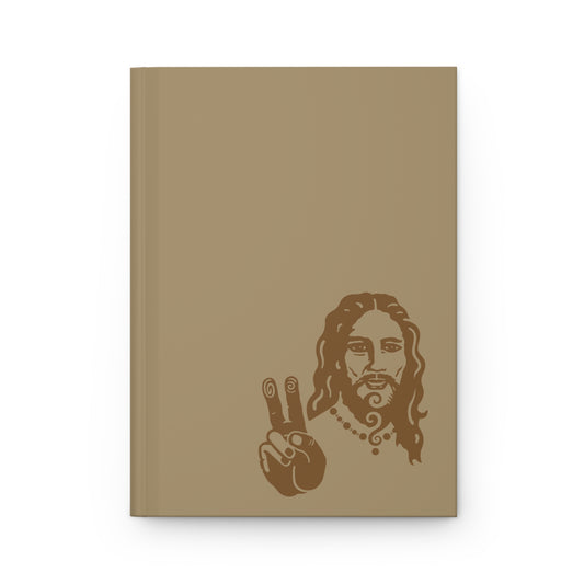 Hardcover Journal Matte : Jesus - Tan w/ Bronze