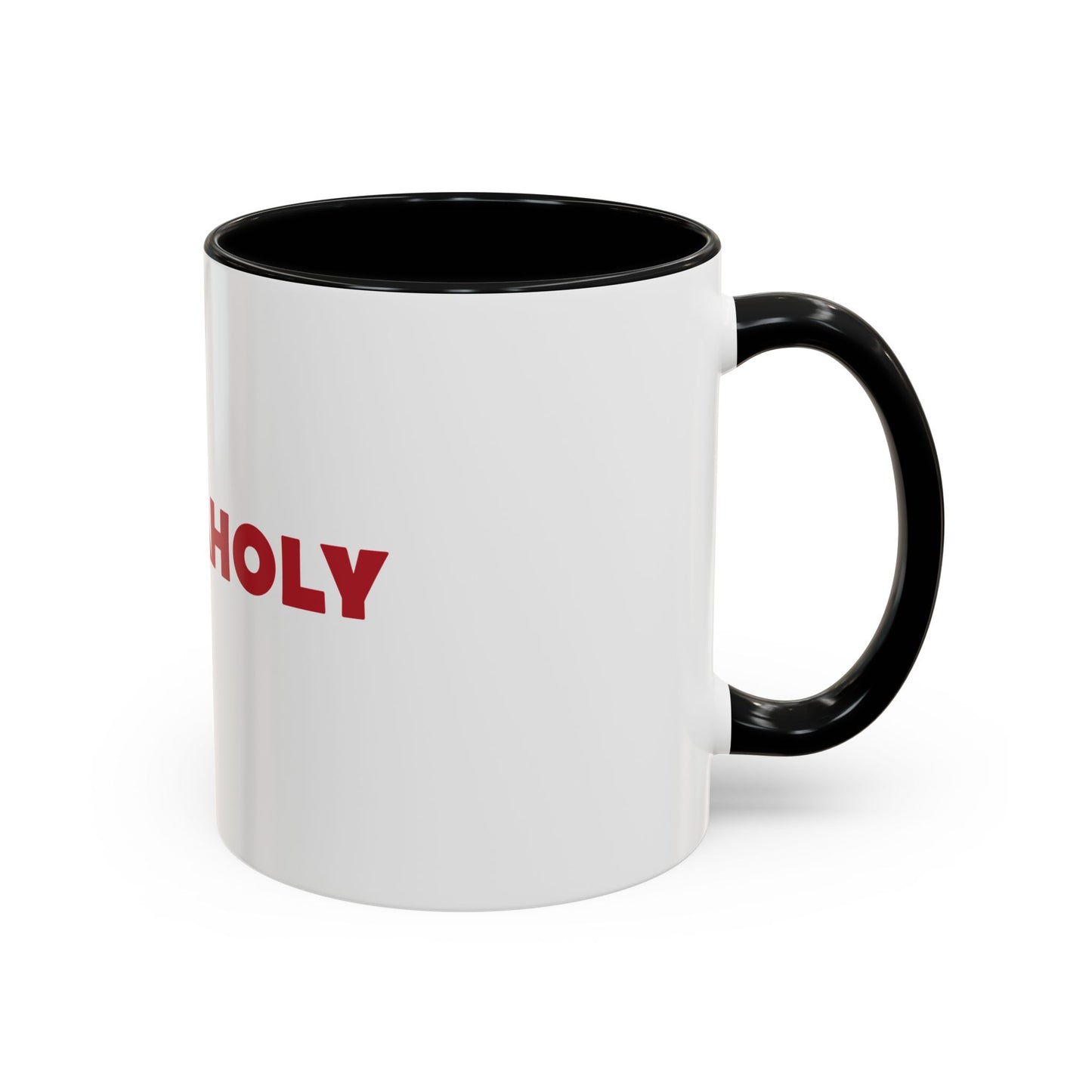 Accent Coffee Mug: HellaHoly™ Logo 02 - Red & Black print