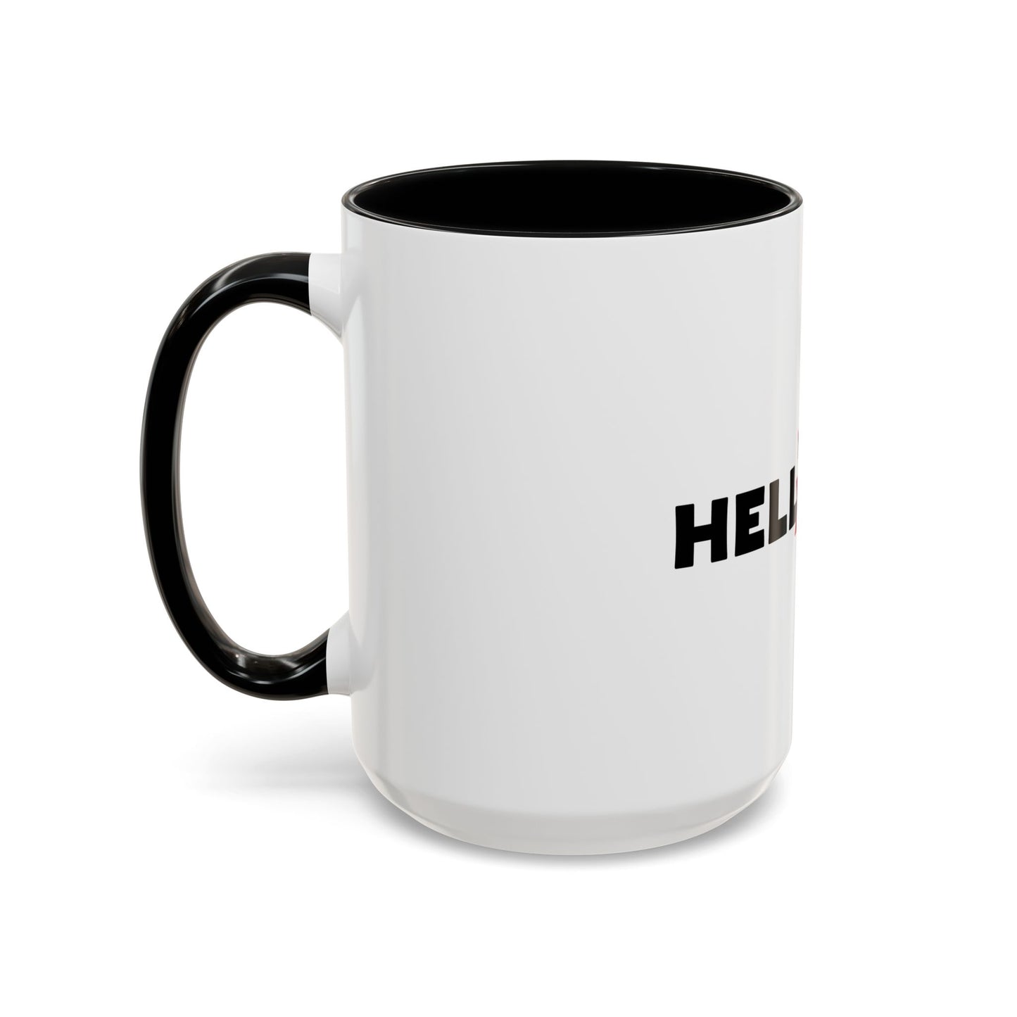 Accent Coffee Mug: HellaHoly™ Logo 01 - Black & Red print