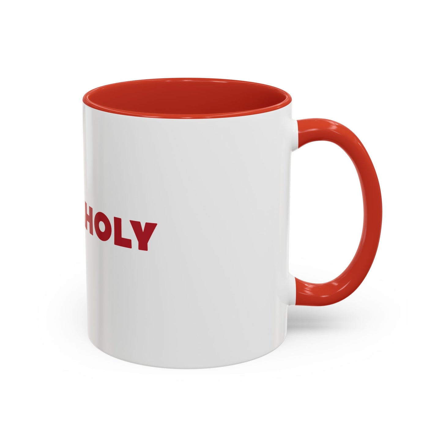 Accent Coffee Mug: HellaHoly™ Logo 02 - Red & Black print