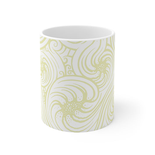 Ceramic Mug 11oz : Cosmic Swirl - White w/ Cream