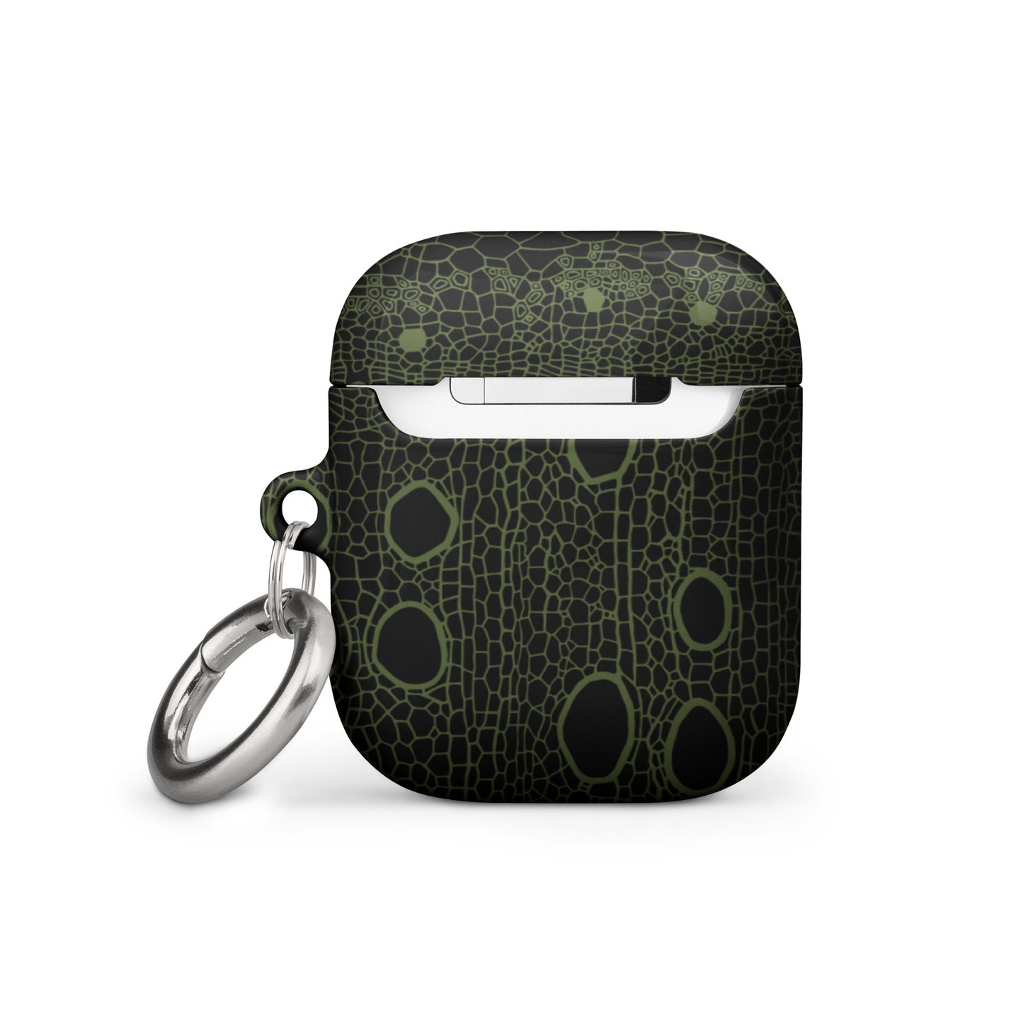 Case for AirPods®: Hemp Cell - Black w/ Olive print