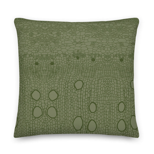 Premium Pillow : Hemp Cell - Sage w/ Olive print