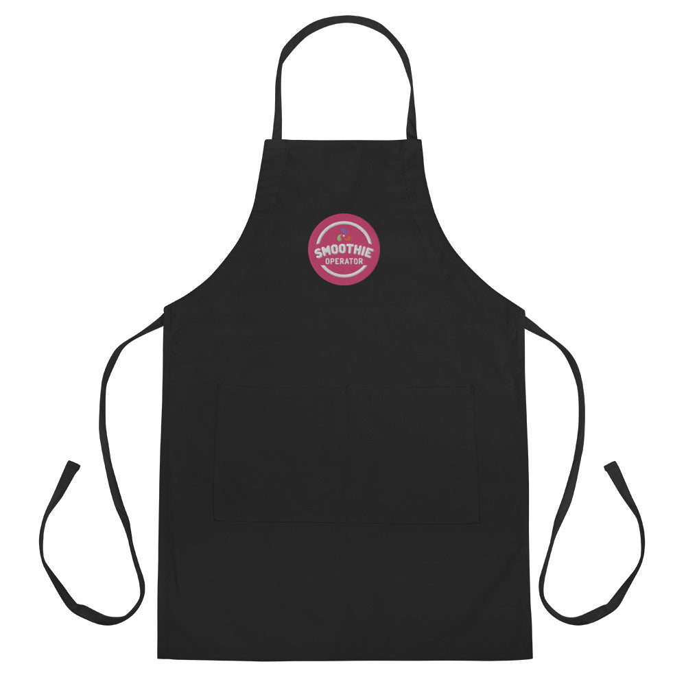 Embroidered Apron Smoothie Op 02 Black w Mag Circle