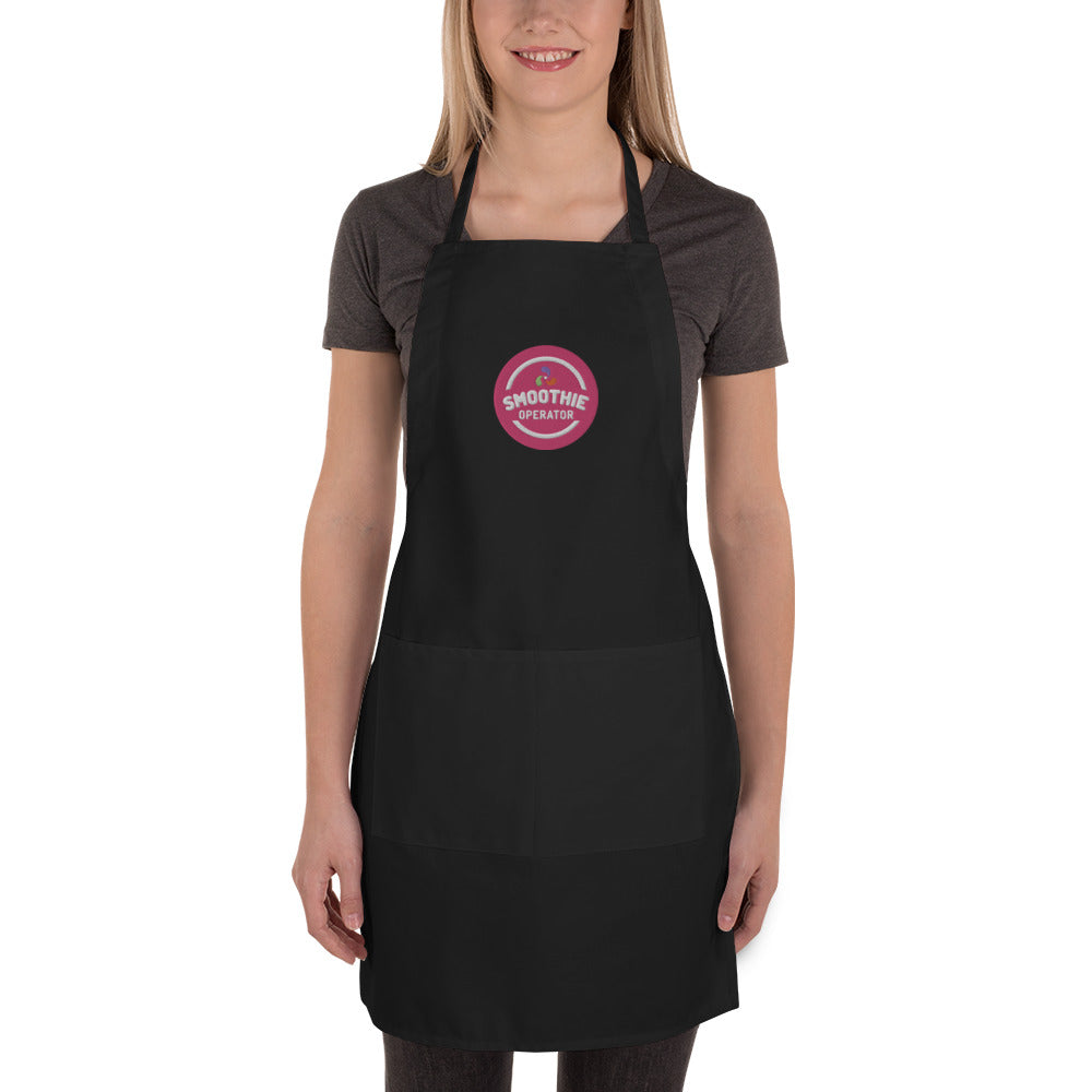 Embroidered Apron Smoothie Op 02 Black w Mag Circle