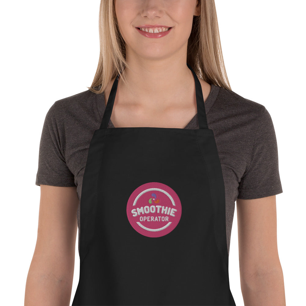 Embroidered Apron Smoothie Op 02 Black w Mag Circle