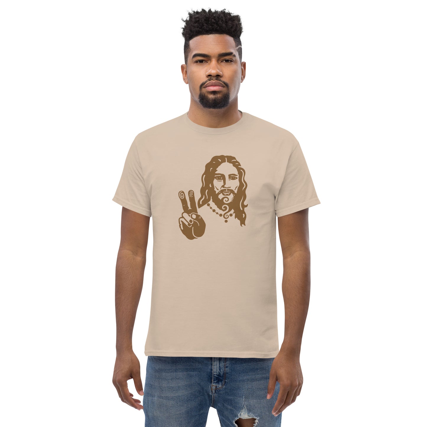 Men's Classic Tee : Peace Jesus - Bronze print