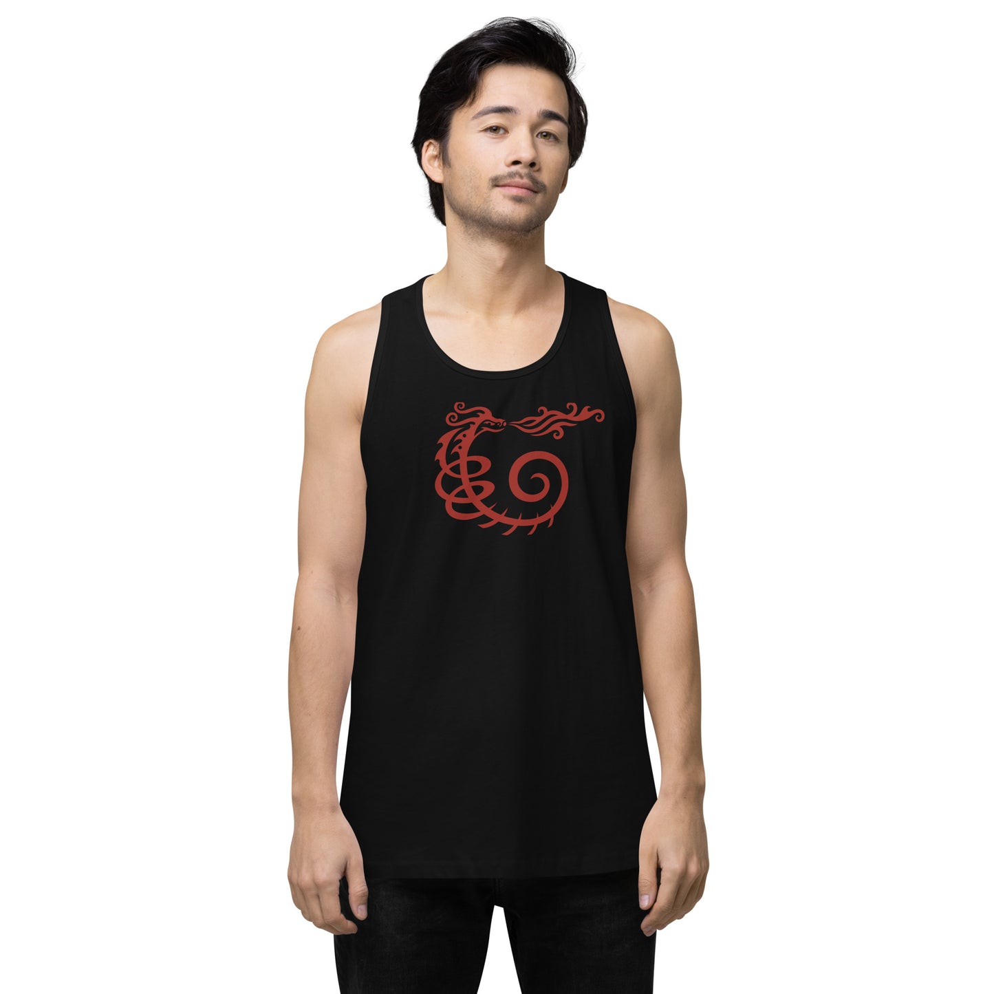 Men’s Premium Tank Top : Dragon - Red print