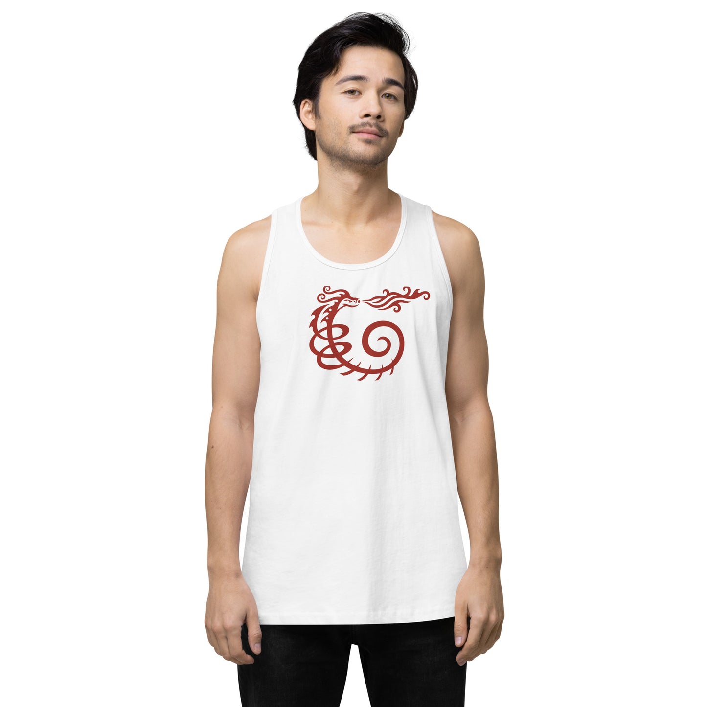 Men’s Premium Tank Top : Dragon - Red print