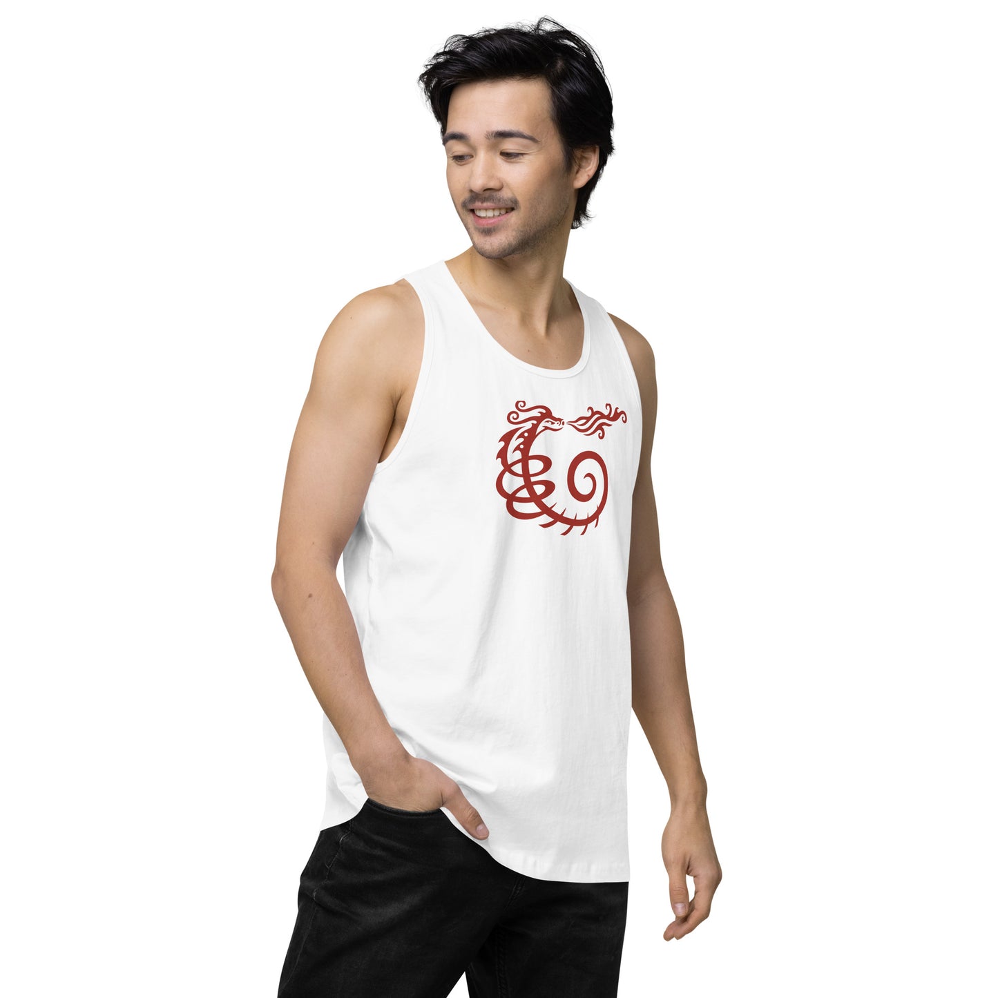 Men’s Premium Tank Top : Dragon - Red print