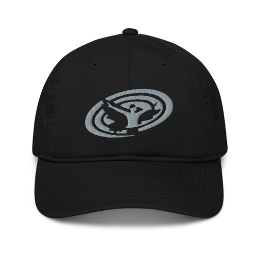 Organic Dad Hat : Swirlspace Logo - Silver embroidery