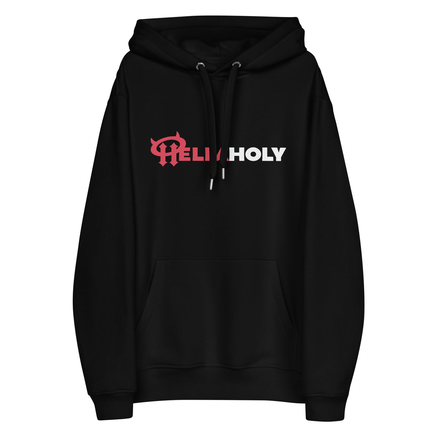 Premium Eco hoodie : HellaHoly™ - Red & White print