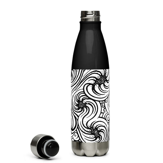 17oz Insulated Stainless Steel Water Bottle : Cosmic Swirl - Black & White