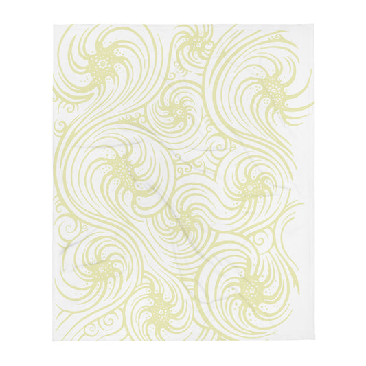 Throw Blanket : Cosmic Swirl - White w/ Cream print