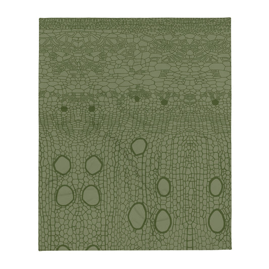 Throw Blanket : Hemp Cell - Sage w/ Olive print