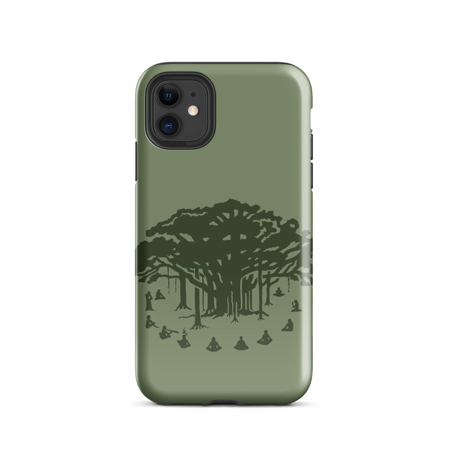 Tough Case for iPhone® : Communitree - Sage w/ Olive print