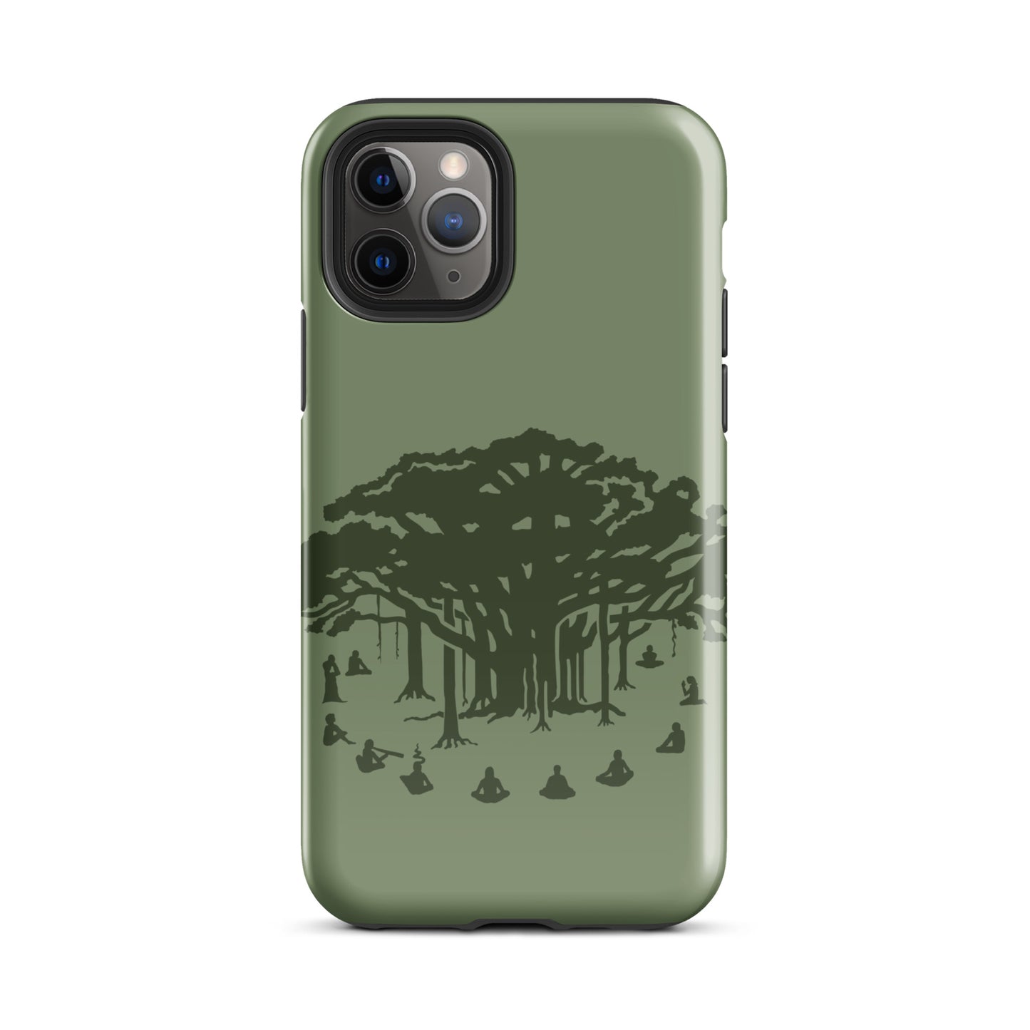 Tough Case for iPhone® : Communitree - Sage w/ Olive print