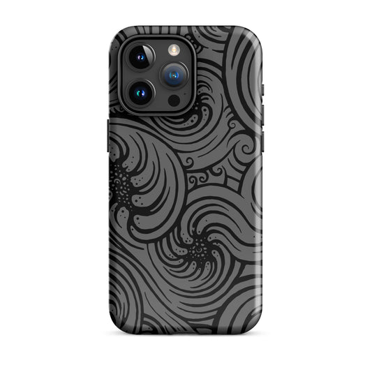 Tough Case for iPhone® : Cosmic Swirl - Gray w/ Black print