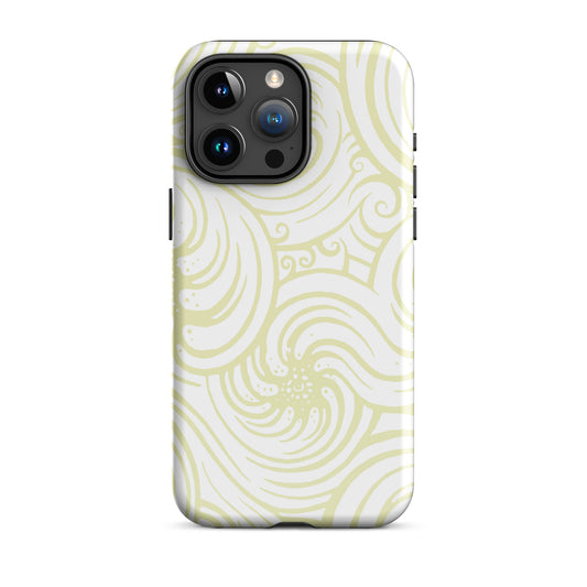 Tough Case for iPhone® : Cosmic Swirl - White w/ Cream print