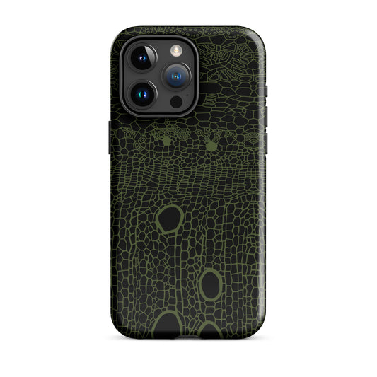 Tough Case for iPhone® : Hemp Cell - Black w/ Olive print