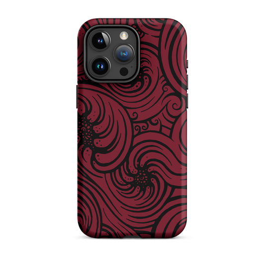 Tough Case for iPhone® : Cosmic Swirl - Red w/ Black print