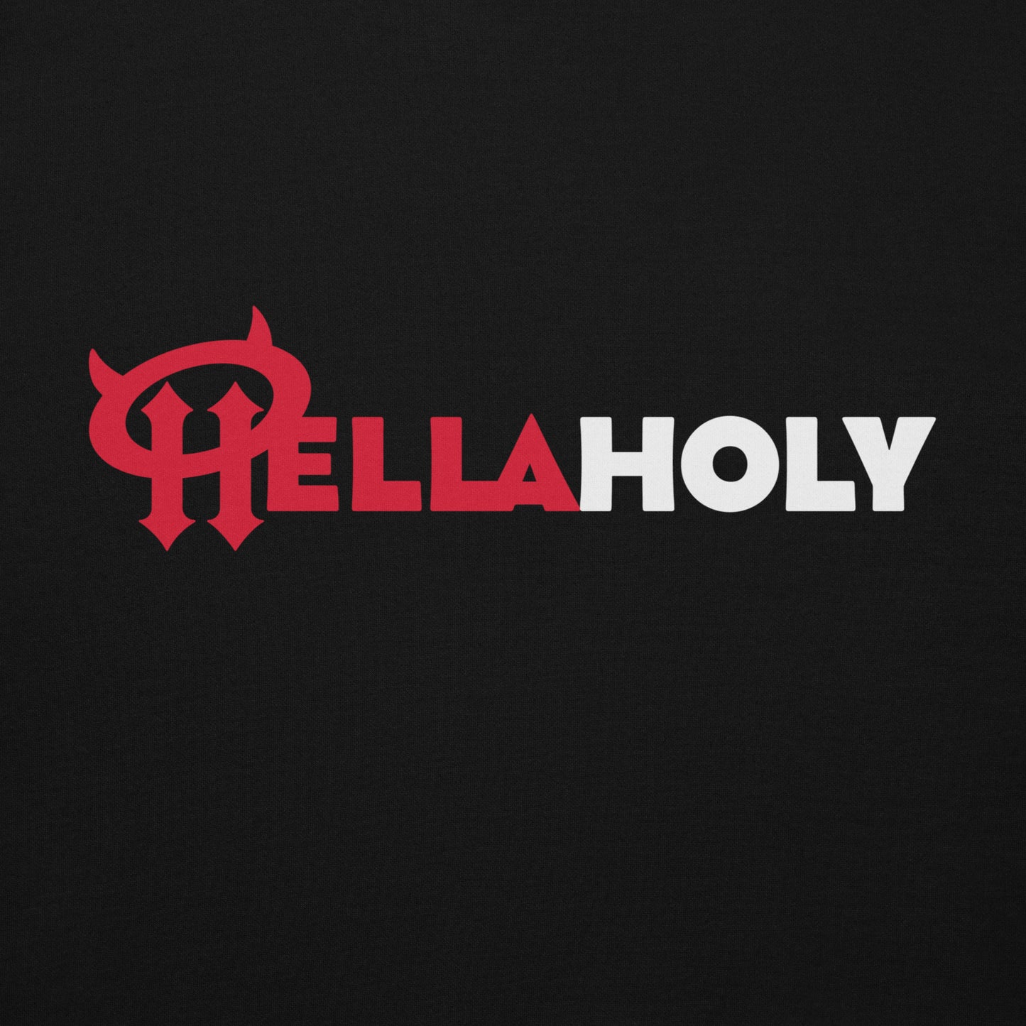 Unisex Hoodie : HellaHoly Logo 02 - Red & White print