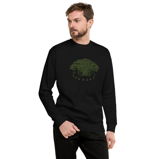 Unisex Premium Sweatshirt : Communitree - Black w/ Olive