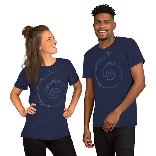 Unisex t-shirt : Aquaswirl - Light Blue print